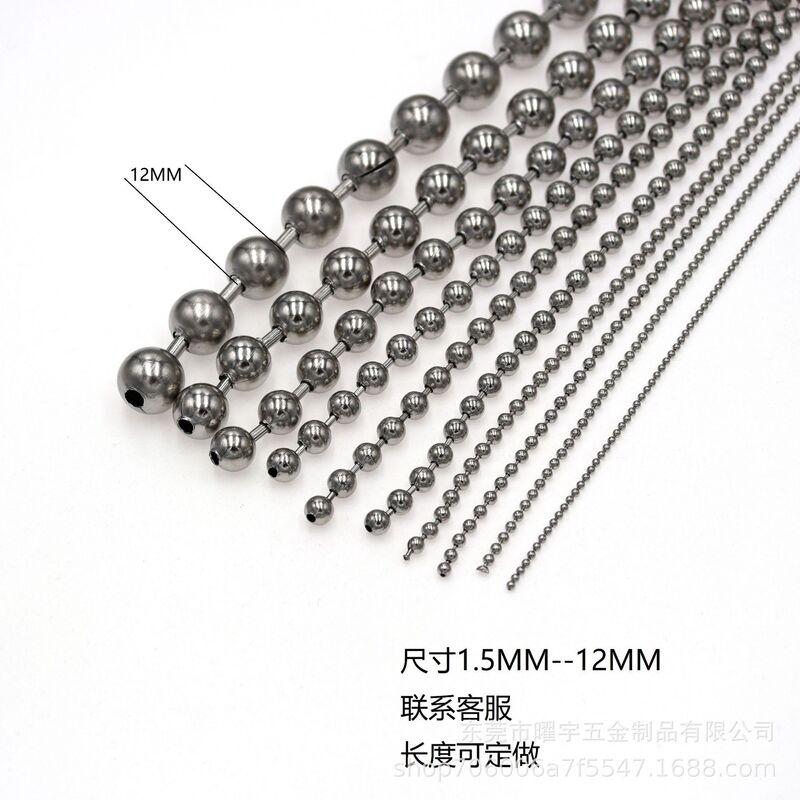 1.5-10mm Stainless Steel Ball Chain, Wave Bead Chain, Curtain Screen Hanging Chain Accessories, Bead Chain, Tag Chain, Wave Chain 1.5-10mm Stainless Steel Ball Chain, Wave Bead Chain, Curtain Screen Hanging Chain Accessories, Bead Chain, Tag Chain, Wave Chain
