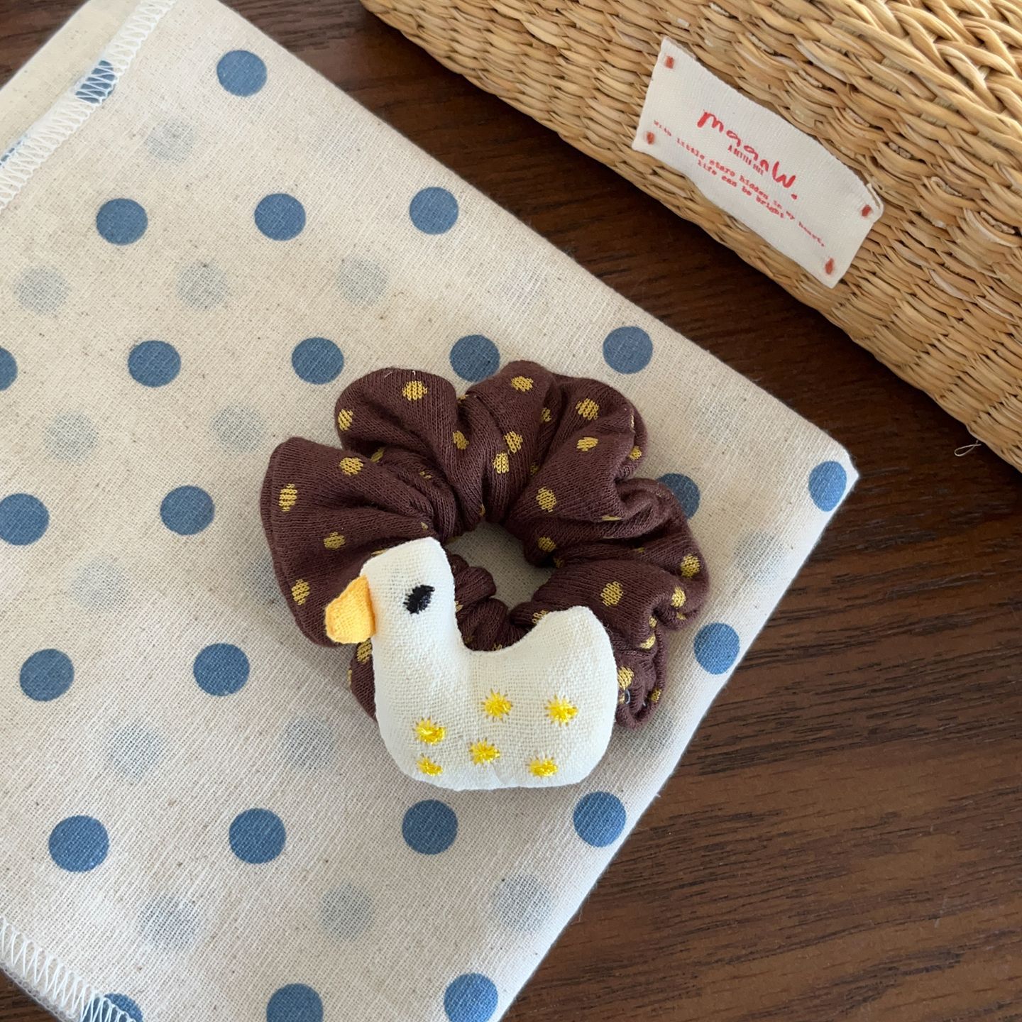 Cute pumpkin and little yellow duck knitted hair ties, hair clips, fun polka dot cartoon snap clips, scrunchies, hair ropes, and hair accessories