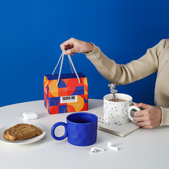 Instagram-style creative high-value minimalist mugs, promotional gifts, ceramic cups, big-eared Bobo cups, coffee cups