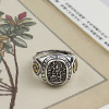 Retro ring hip-hop style, chain, accessory, on index finger, punk style