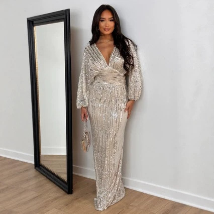 Plus Size Evening Dress Mermaid Style Long Sleeve Party Gown Dress Plus Size Evening Dress Mermaid Style Long Sleeve Party Gown Dress