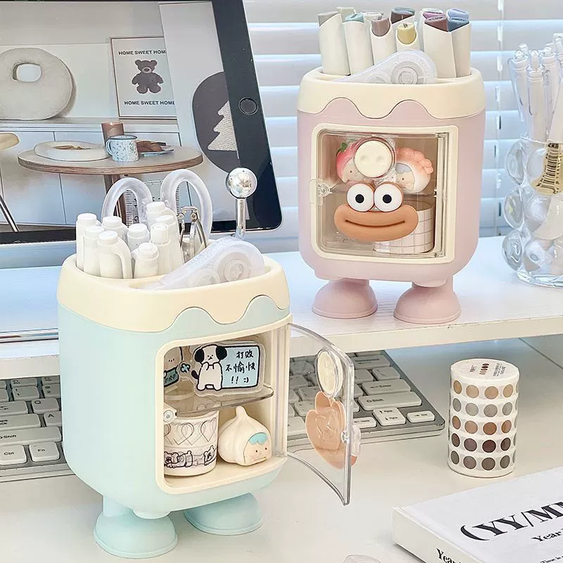 Симпатичная настольная ручка коробка для хранения студенческих детских канцелярских принадлежностей