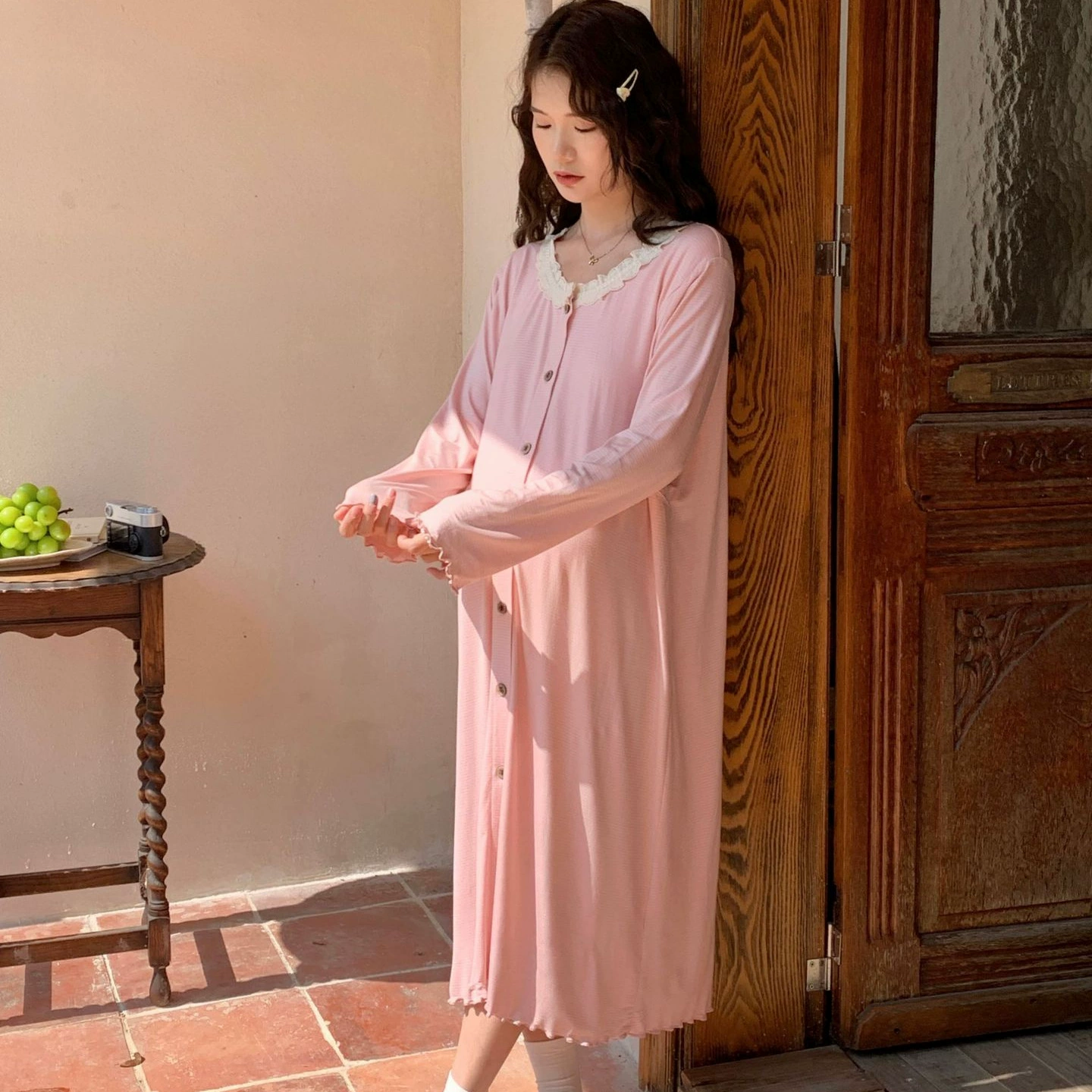 [Спот 88179] Модаль Летние тонкие роды платье кардиган 45 месяцев платье для кормящих беременных