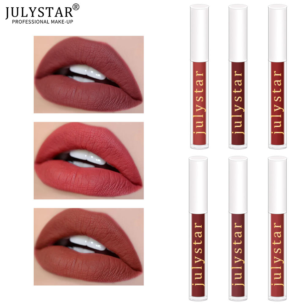 carina Julystar not easy to fade or stick, the cup is moisturizing, matte, and lightweight lip gloss makeup_voghion.com
