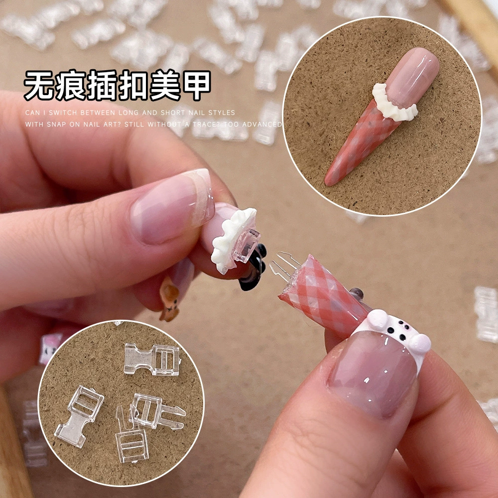 Новые носимые ногти для наращивания ногтей, бесследные пряжки, съемные пряжки, пластиковые соединительные пряжки, маникюрные инструменты, вся партия