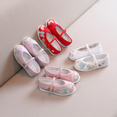Hanfu Shoes Children Old Beijing Cloth Shoes Girls Children Embroidered Shoes Baby Handmade Cloth Shoes Ancient Costume Retro Shoes Dance Shoes