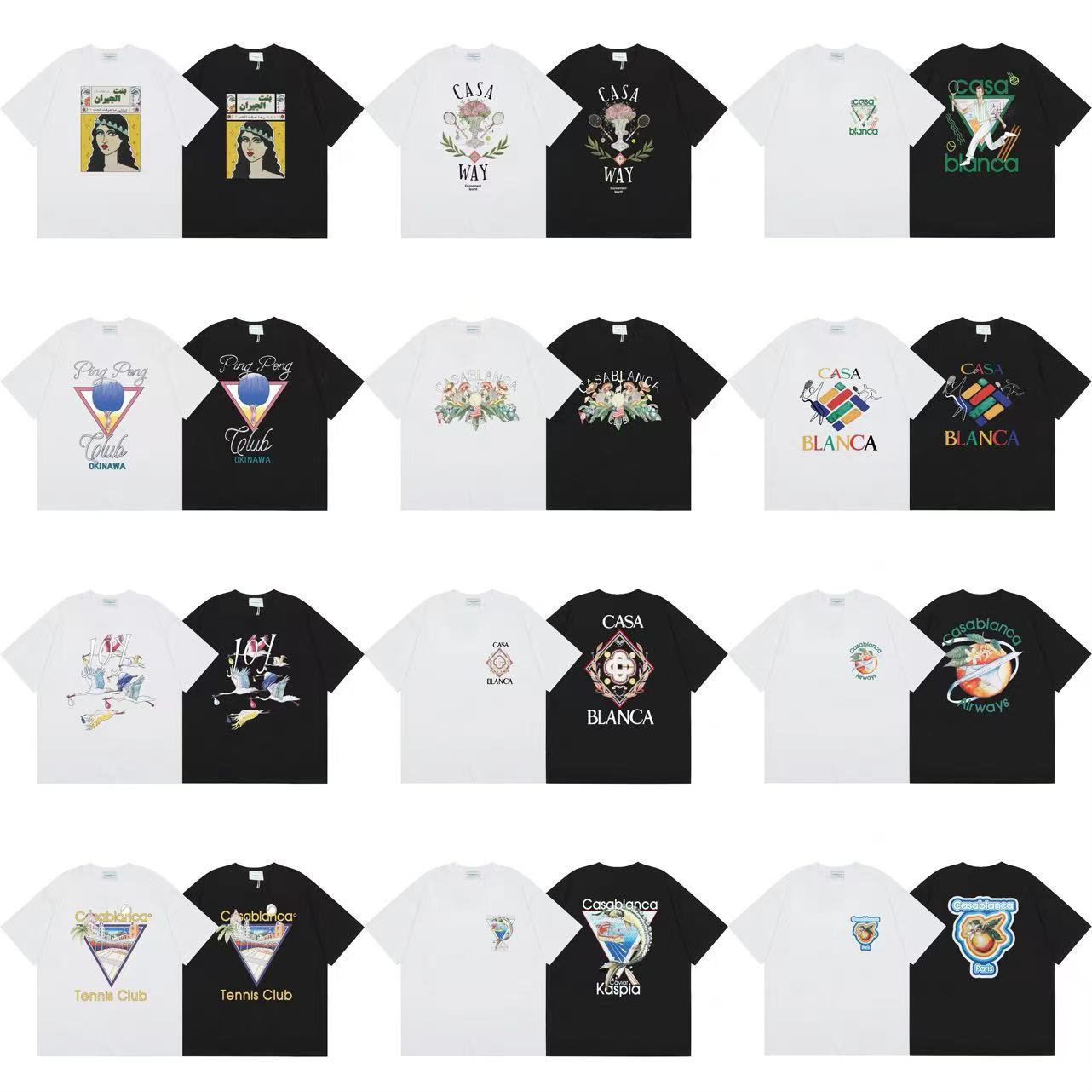 2024 Spring/Summer New Casablanca Tennis Club Court Letter Print CASA Celebrity-Style Short-Sleeve T-Shirt