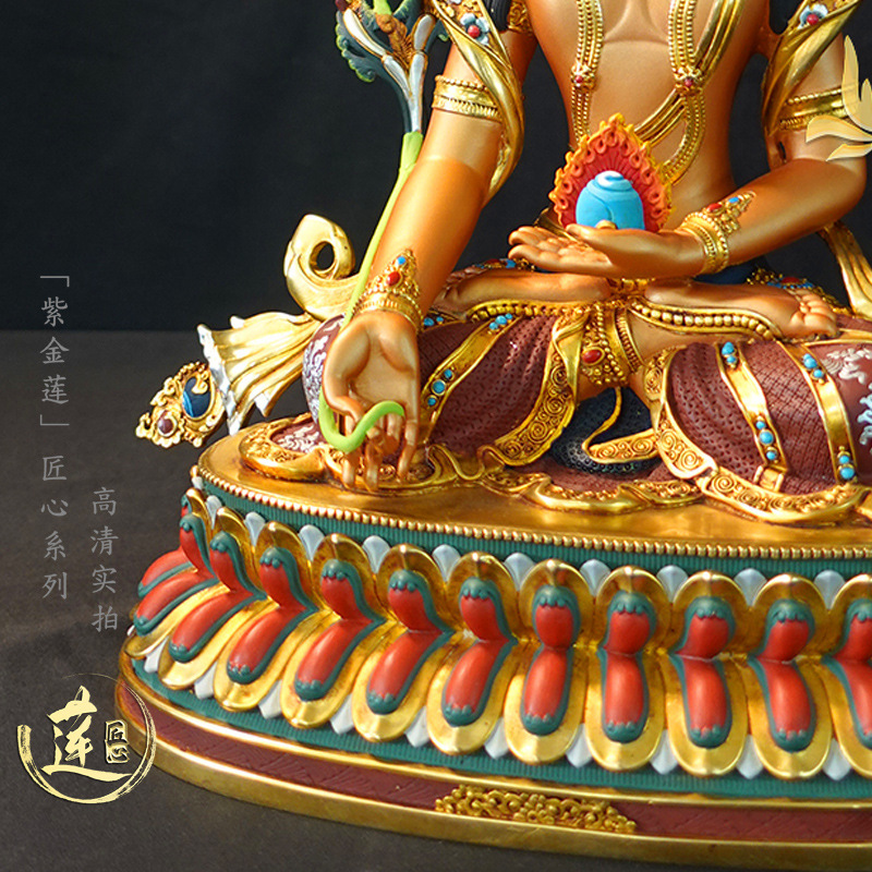 紫金蓮ネパールチベット工芸蔵伝密宗彩絵地蔵王純銅手彫り|undefined