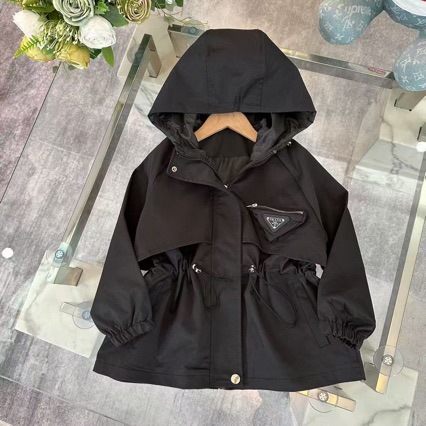 Primavera y otoño nuevos niños con capuzas hermanos y hermanas de color sólido, abrigo de cintura casual universal, tendencia de moda extranjera image 3