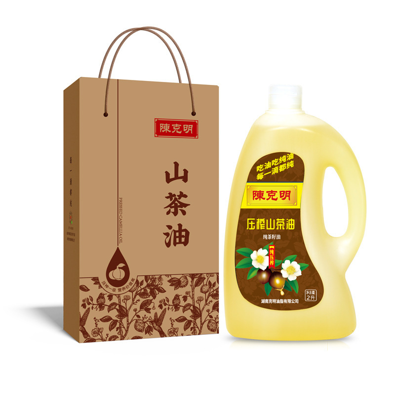 陳克明山茶油礼箱純正農家茶油2l桶入食用油家庭用贈答用高級贈答品|undefined
