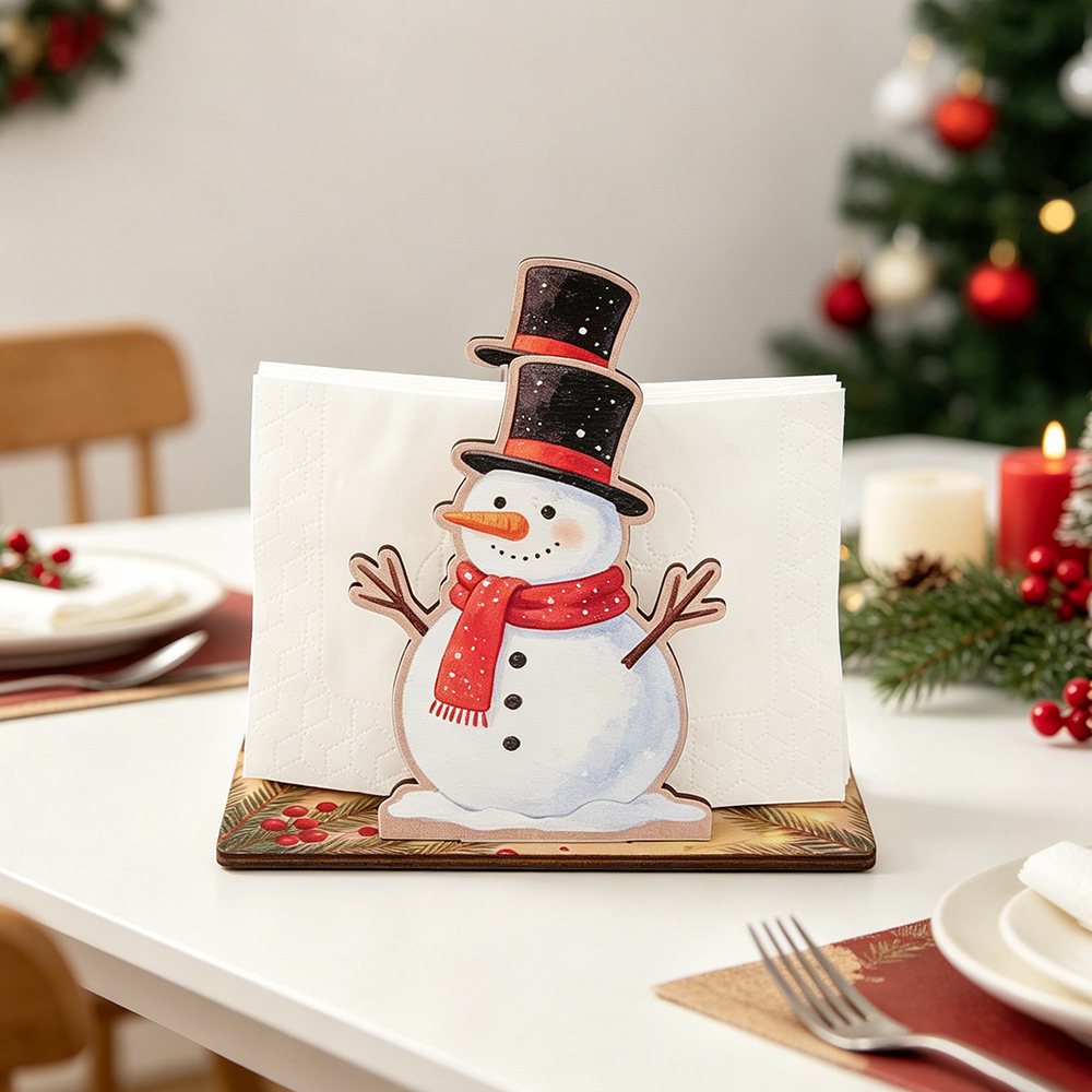 Navidad toallitas estante dibujos animados viejos alces estante de almacenamiento de papel de extracción tridimensional decoración de mesa de comedor caja de toallitas de Navidad image 3