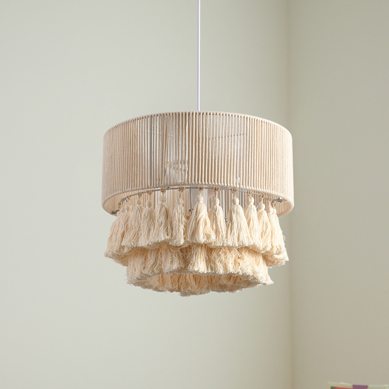 Lámparas de restaurante bohemias retro cuerdas de cáñamo creativas lámparas de dormitorio viviendas residenciales sala de estar silenciosa luces de lámparas de luces