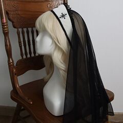 オリジナルの新作lolita暗夜の聖女教会の十字刺繍の明るいドリルのマントのベール
