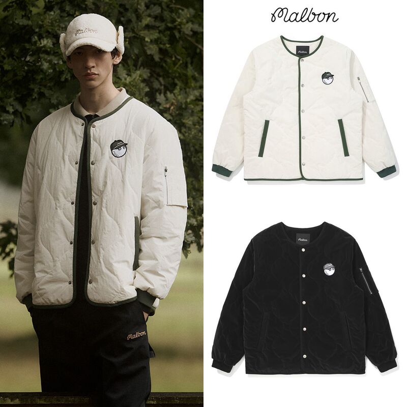 25 Autumn/Winter Korean Malbon Golf Apparel Men's down Cotton Jacket Sports Casual Long Sleeve Jacket Coat