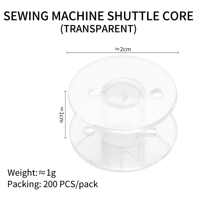 Fábrica al por mayor de color transparente de la bobina de plástico de color de caramelo carrete de hilo bobina hogar multifuncional máquina de coser bobina