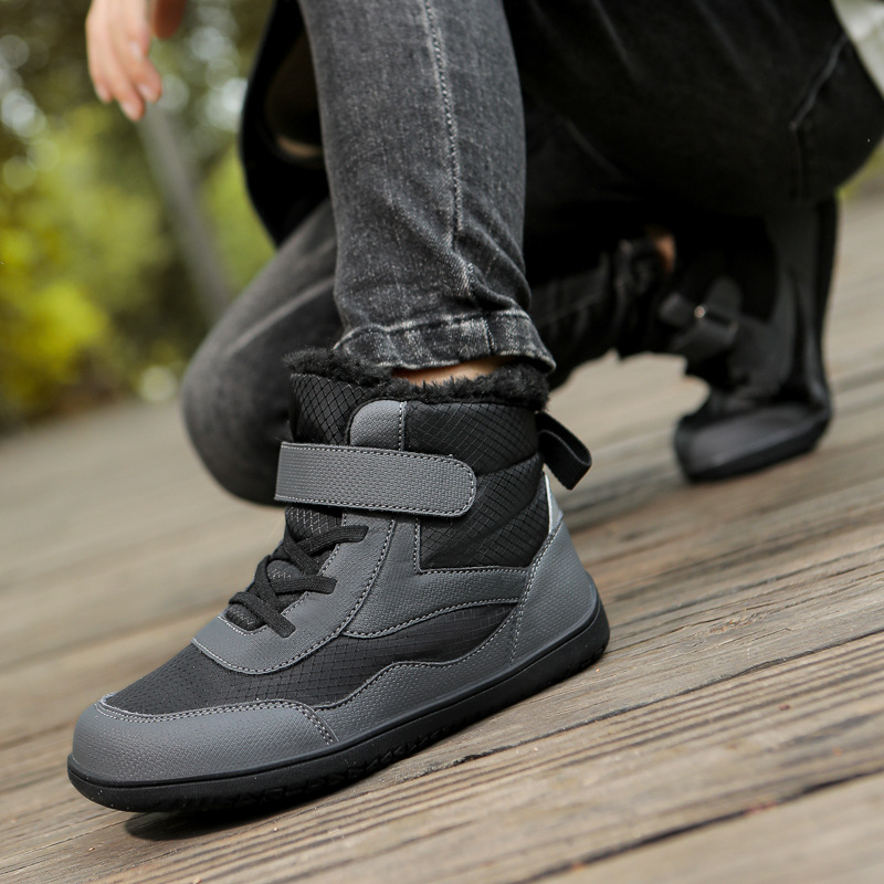 Boys' Snow Boots Winter 2025 New Style Fleece-Lined Thickeneded Warm Kidsren's Cotton Shoes Waterproof and Non-Slip Medium and Large Kidsren's Cotton Boots