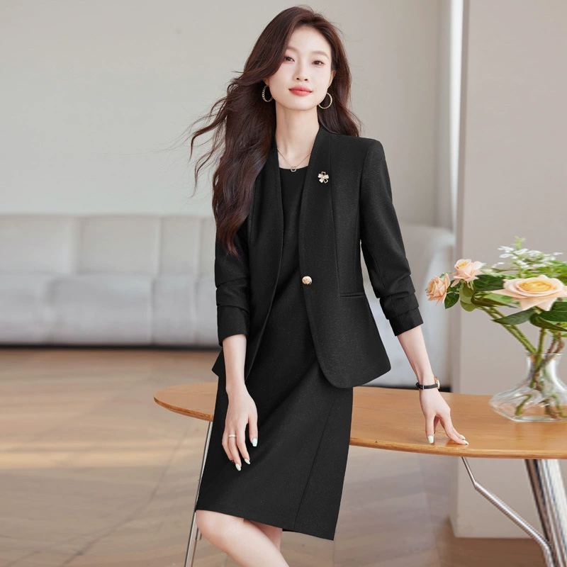 Autumn classic suit, skirt, artificial jacket for work, high-end