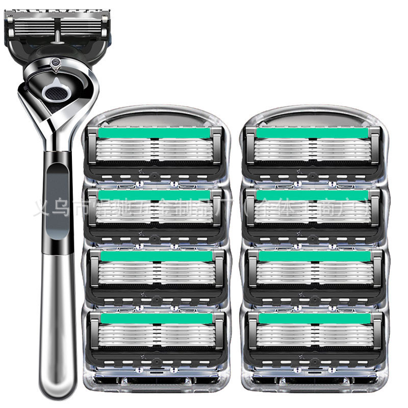 New black green razor blade men's shaving head manual old-fashioned 5-layer blade razor blade holder