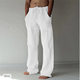 2024 New Summer Trousers Loose Trousers Beach Pants Casual Pants Front Placket Drawstring Pocket Cotton Fashion Hawaii