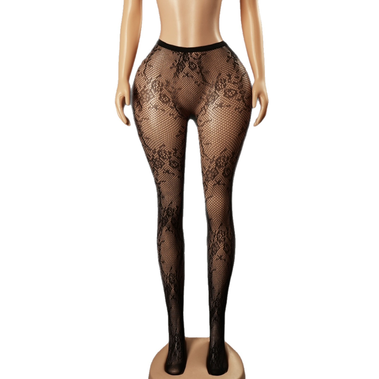 Pantimedias de Red con Jacquard Floral WK92 de Nylon para Fiestas image 6