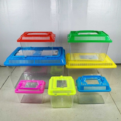 Box wholesale portable transparent plastic transport turtle hamster take-out breeding multiple models random colors