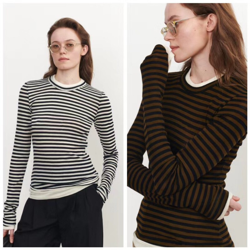 Long-Sleeved Base Shirt, Faux Two-Piece Knit Top, Slim Fit, Layering, Double-Layer Collar, Inner Wear Top for Women, Quality Style Long-Sleeved Base Shirt, Faux Two-Piece Knit Top, Slim Fit, Layering, Double-Layer Collar, Inner Wear Top for Women, Quality Style