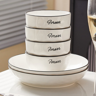 2024 New Dish suit Household Advanced Sense Tableware Simple Dish suit Household Ceramic Tableware Plate Bowl
