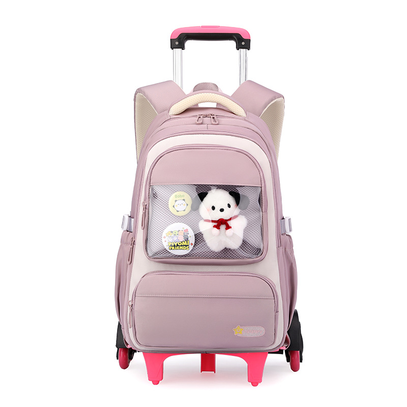 Mochila de tracción de peces naturales para estudiantes de primaria de grado 3 - 6 estudiantes de secundaria de gran capacidad pueden subir escaleras para desmontar la tracción del estudiante