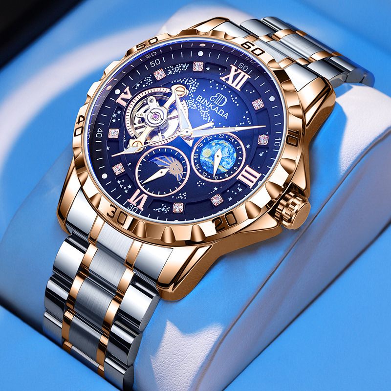 Binkada Watch Men's Fully Automatic Mechanical Watch Luminous Waterproof Powerful Business Brand Men's Watch