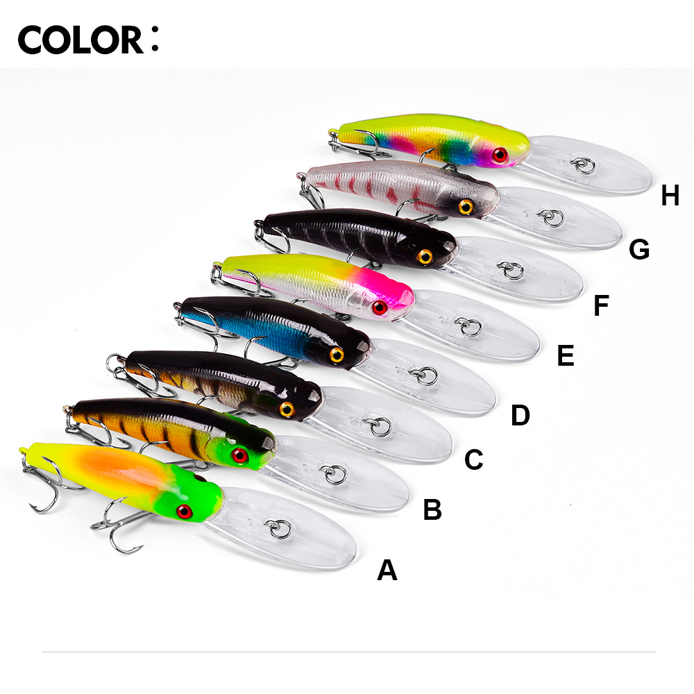 Shallow Diving Minnow Lures Hard Plastic Baits Bass Trout Fresh Water Fishing Lure