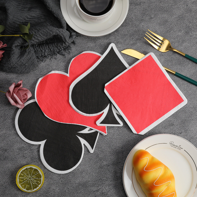Printed Napkins, Special-Shaped Combination, High-End Party Playing Cards, Napkins, Cross-Border Manufacturers, Disposable Paper Towels
