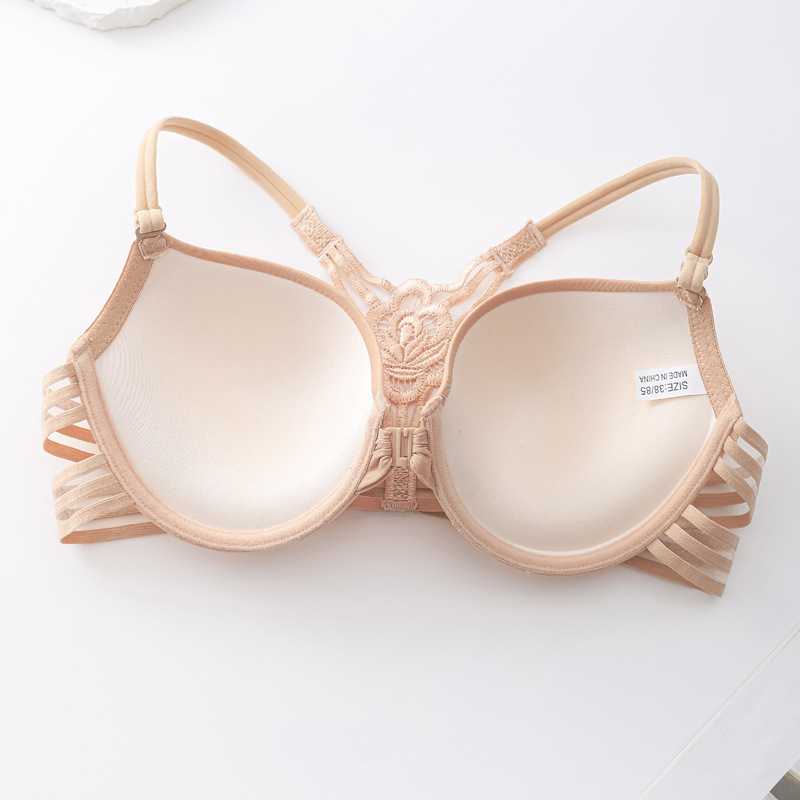 Fábrica de stock de sujetadores de hebilla delantera, cinturón de hombro en forma de Y, ropa interior de moda sin marcas