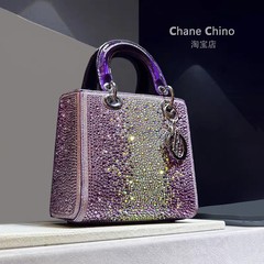 高端大气欧美轻奢水钻包包女式2025新款女士手提包戴妃包链条包