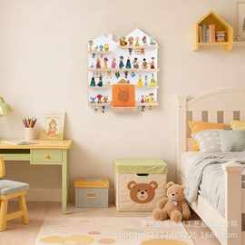 木质磁吸玩偶收纳架壁挂式手办乐高放置架墙壁装饰音响玩具展示架