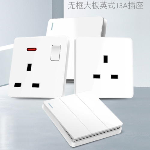 British electric panel light curved frame switch 13a wall socket with USB household duplex 146 foreign trade British standard