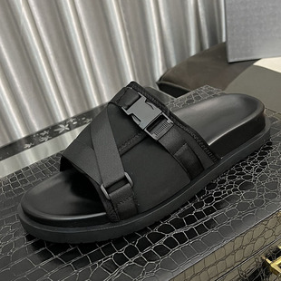High-Bottom Slippers for Men in Summer, Soft-Soled Fashionable Thick-Soled Non-Slip Wear-Resistant Casual Shoes 2025 New Accessible Luxury Slippers