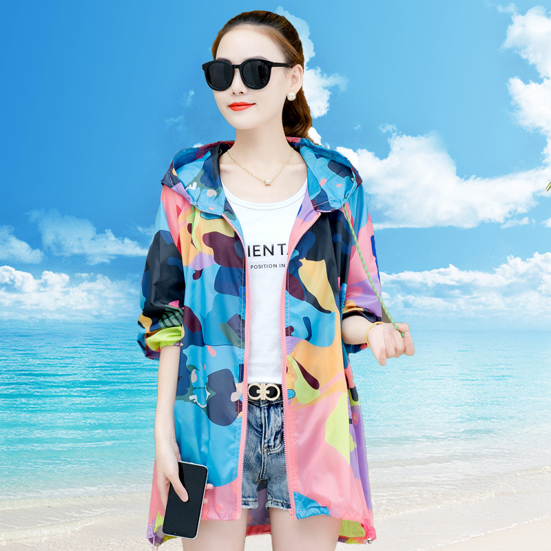 迷彩防晒衣女短款夏季2022新款防紫外线透气薄外套韩版洋气防晒服