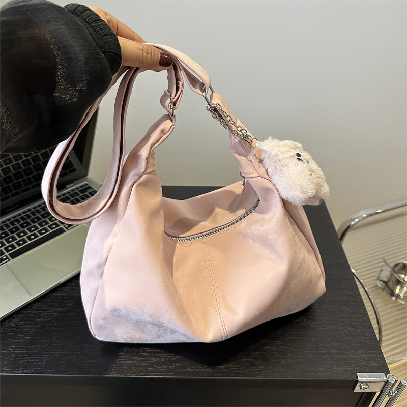 Bolso retro de gran capacidad Mori para axilas bolso de mujer 2024 nuevo bolso bandolera ligero de moda de color sólido de primavera