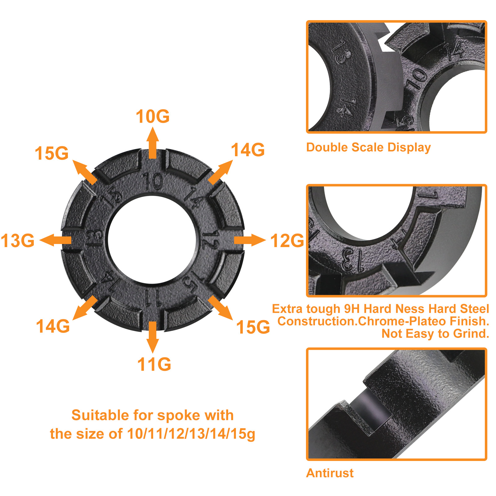 Llave de radios de bicicleta llanta herramienta de trenzado rueda de radios herramienta de fijación Reparación de corrección de alambre de acero