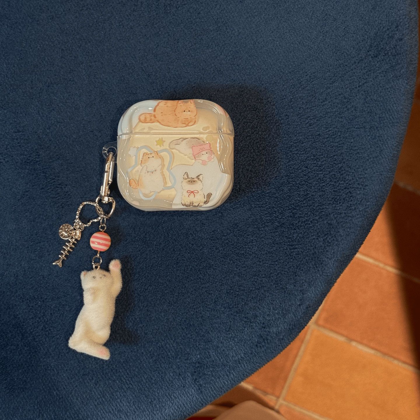 Blue Star Cat es adecuado para Airpods 4 generación Apple Case Bluetooth Pro 2 generación 3 generación Case auriculares 5 generación 2