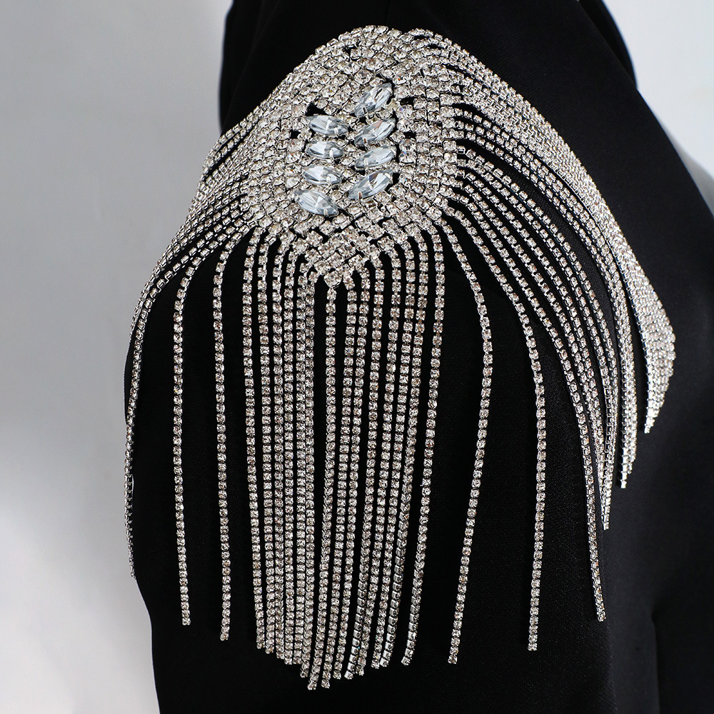 Amazon venta caliente chaîne de hombros de bordas exagerada diamante chaîne de hombros trajes accesorios variados para mujeres cadena de hombros