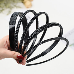 Minimalist black face wash anti-slip toothed fringe hair clip for women adult hair pin crystal hair accessory