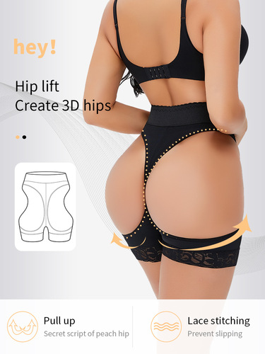 TOPMELON New European and American Plus-Size Full-Body Shaping Shorts with Buttons, Low Waist, Tummy Control, Hip-Slimming Design – D096C