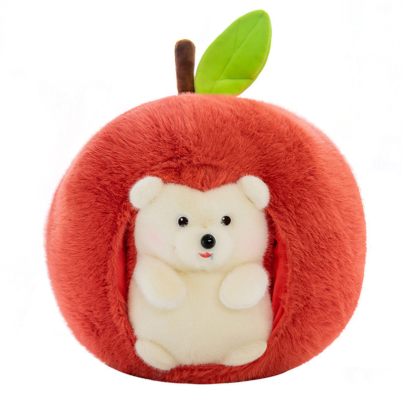 Juguete de peluche de erizo de manzana transfronterizo roba muñecas regalo de cumpleaños fruta de simulación desmontable para enviar muñecas