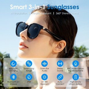 Explosions AI intelligent translation glasses button touch dual control long endurance noise reduction stereo glasses headset