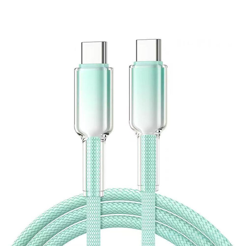 65w冰晶渐变编织快充数据线适用苹果华为typec数据线pd27w充电线|undefined