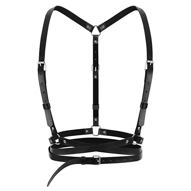 Juguetes sexuales de doble capa de la correa de bobinado SM desgaste de las mujeres vinculante ropa de cuero de la PU vinculante juguetes de entrenamiento