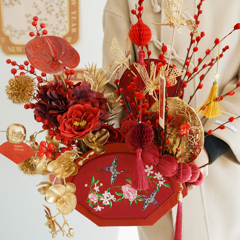 Nuevos productos de siete colores de cordier, caja de flores de Año Nuevo, caja de flores de bordado, caja de flores de Año Nuevo, caja de regalo, caja vacía