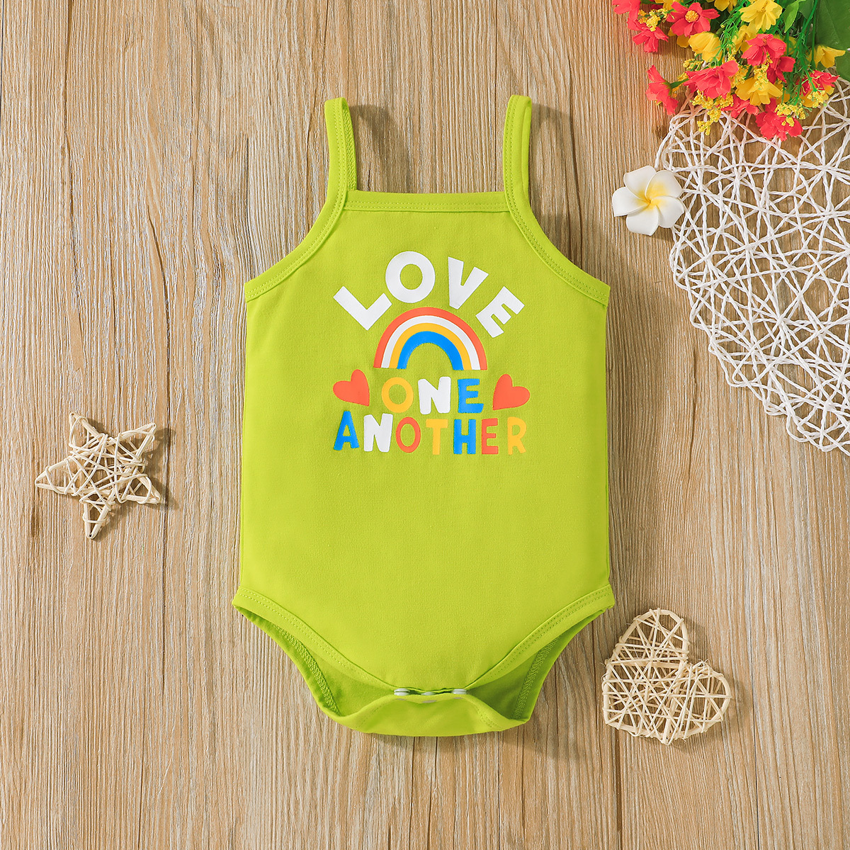 2022 Summer Fashion Infant  Letter Printing Sleeveless Jumpsuit display picture 3