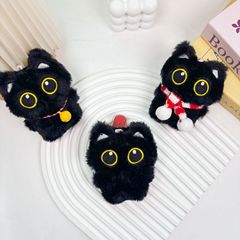 かわいいぬいぐるみ小さな黒猫ペンダントきしむ多用途ペンダント猫バッグキーホルダーペンダント卸売